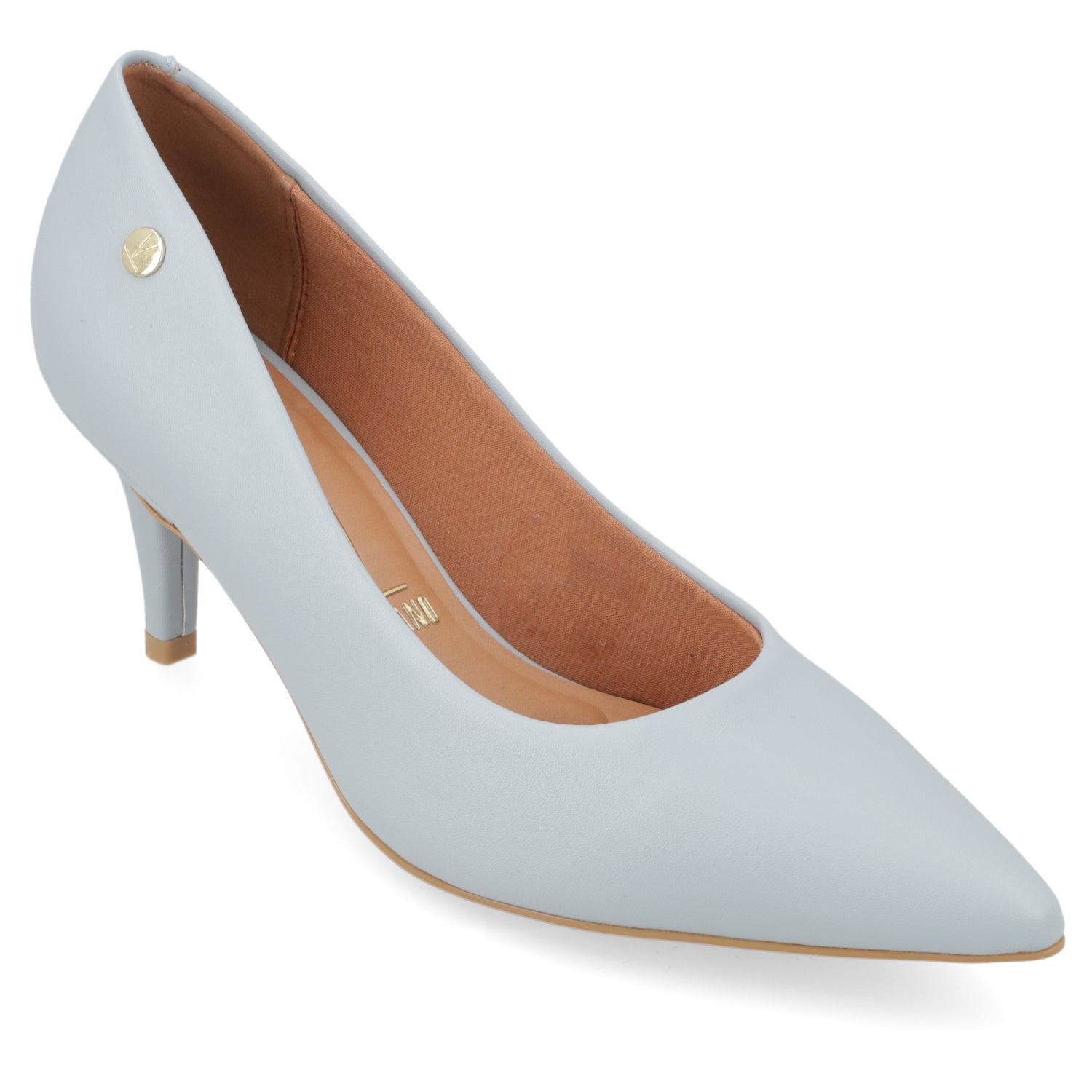 Stiletto Taco Aguja Medio Celeste Vizzano Ecocuero 34 / Celeste