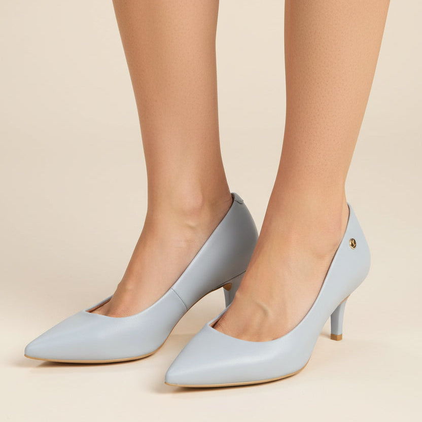 Stiletto Taco Aguja Medio Celeste Vizzano