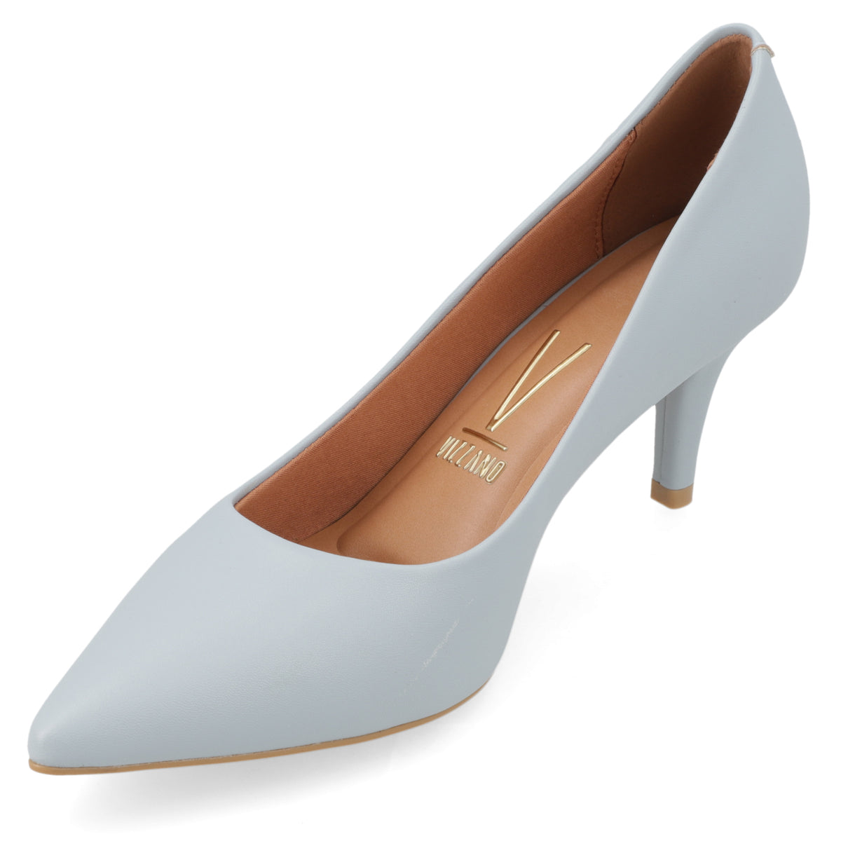 Stiletto Taco Aguja Medio Celeste Vizzano Ecocuero 34 / Celeste