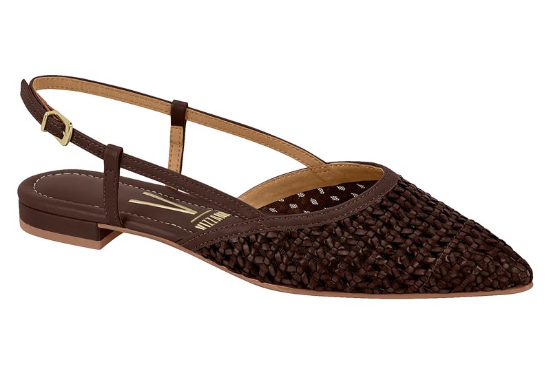 Ballerina Mujer Slingback Tejida Chocolate Vizzano
