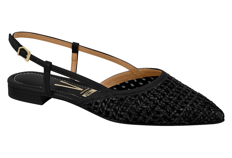 Ballerina Mujer Slingback Tejida Negra Vizzano