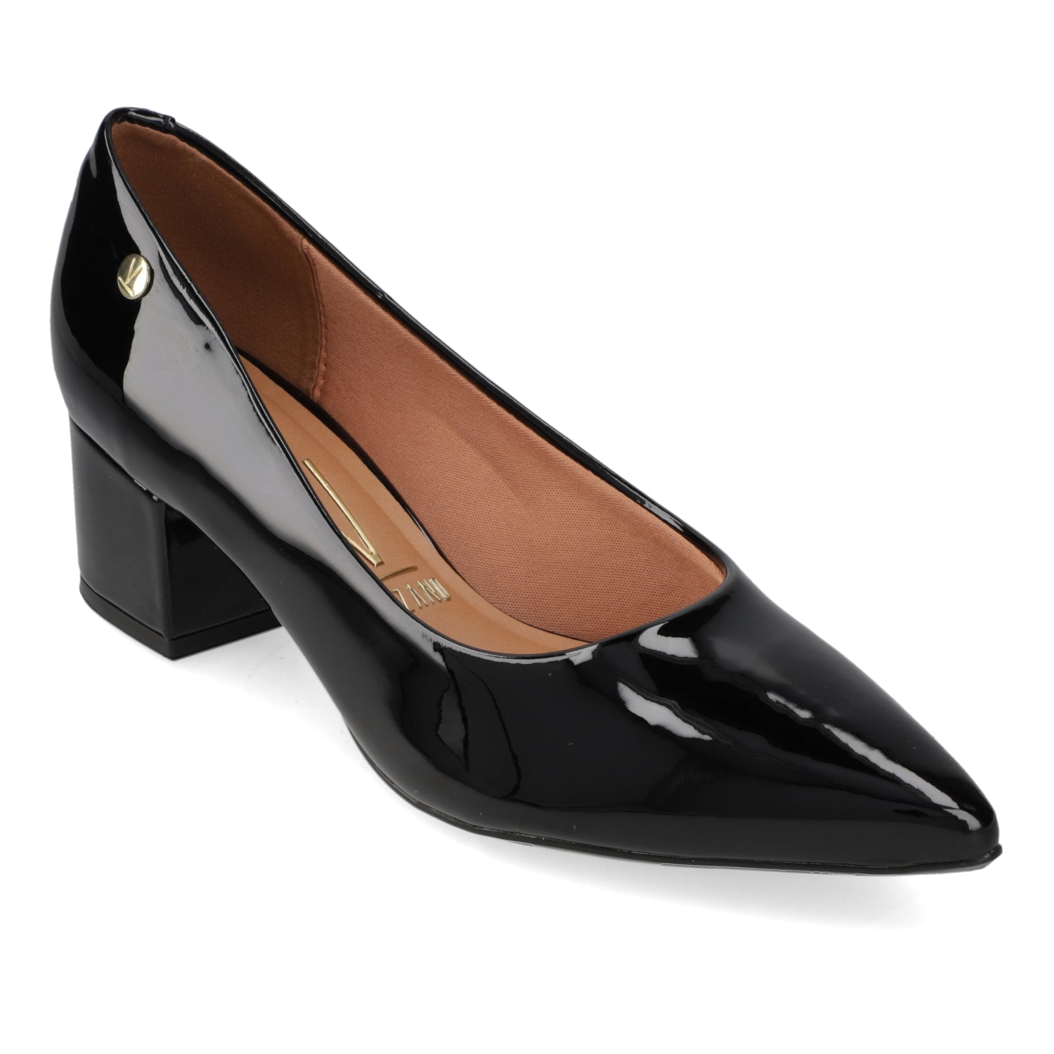 Taco Ancho Efecto Charol Negro 34 / Negro