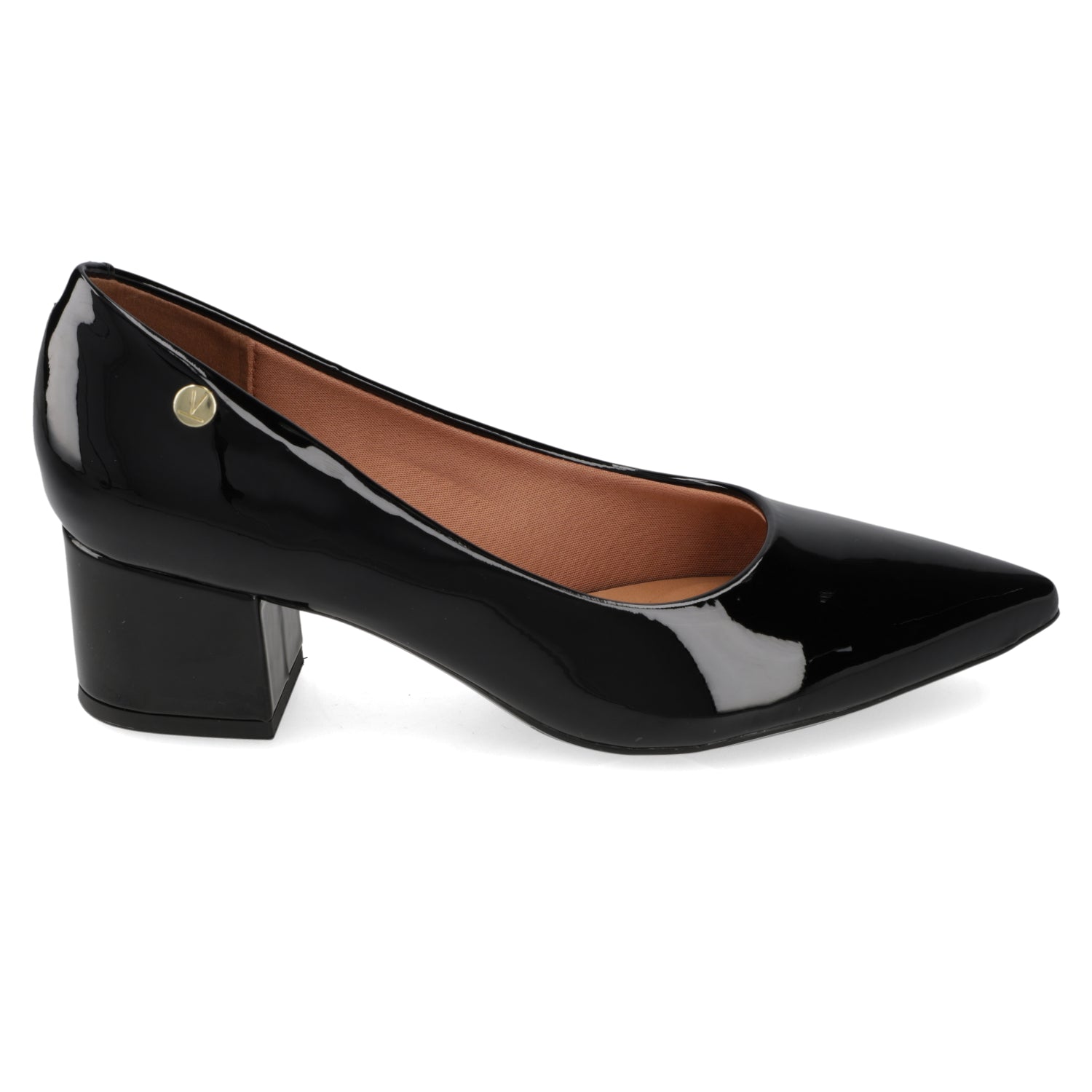 Taco Ancho Efecto Charol Negro 34 / Negro
