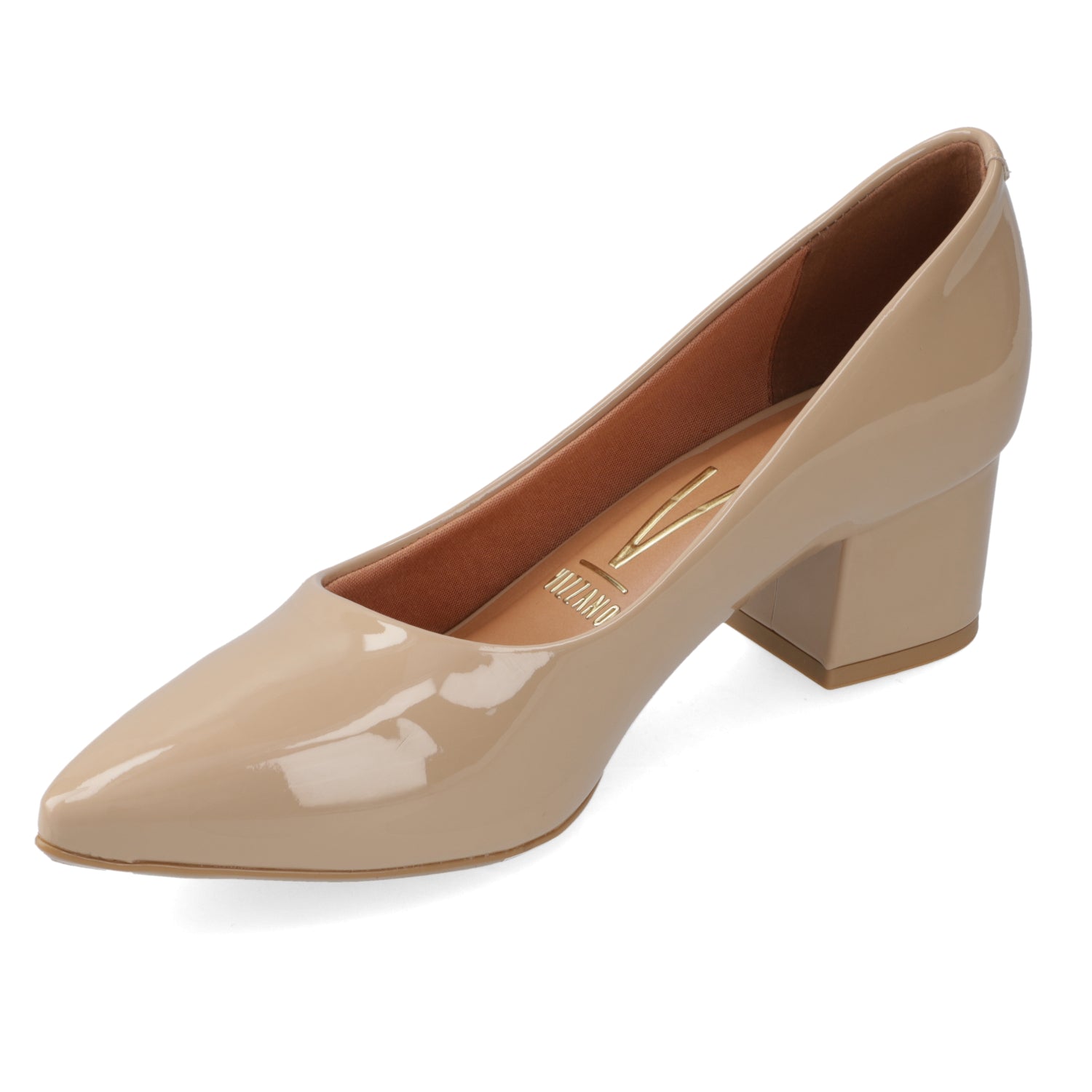 Zapato Efecto Charol Beige 35 / Beige