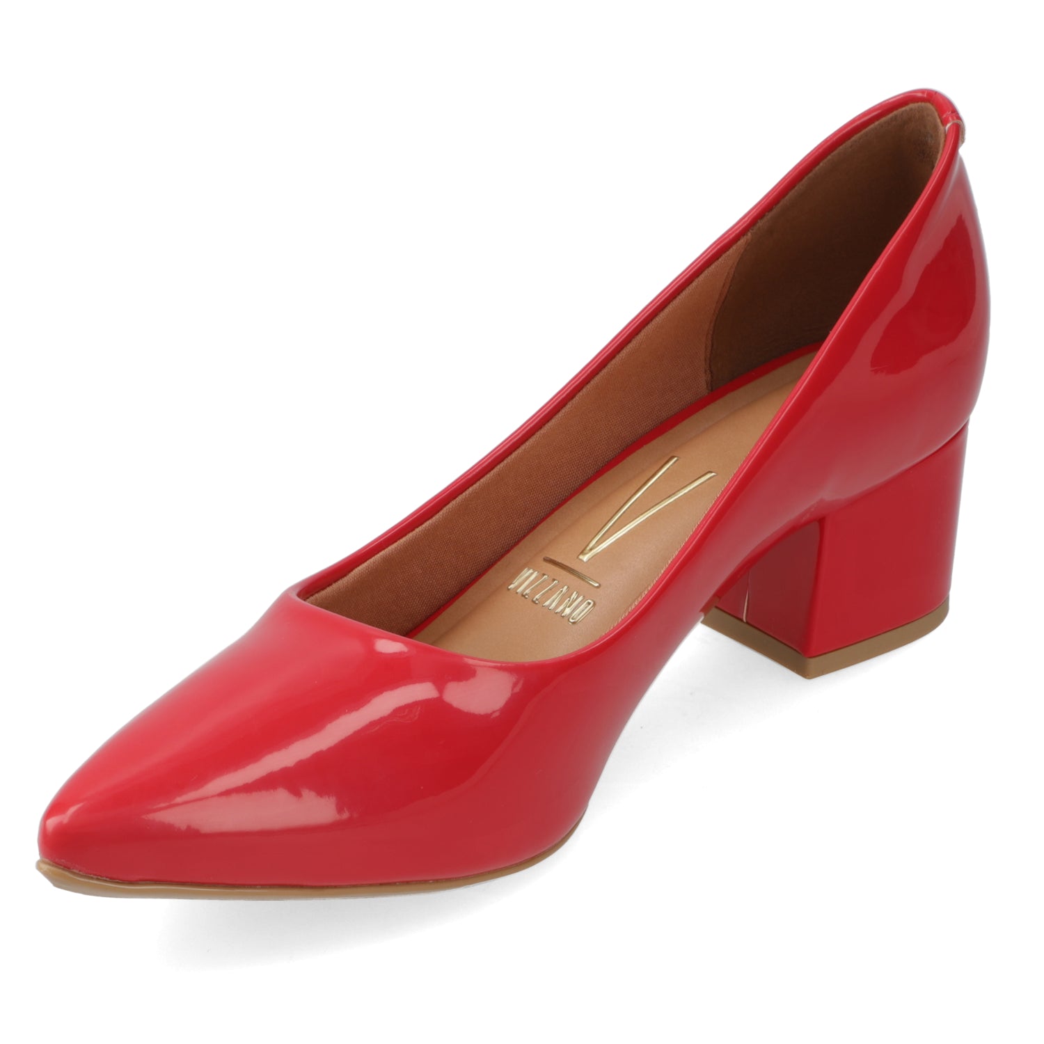 Zapato Efecto Charol Rojo 34 / Rojo