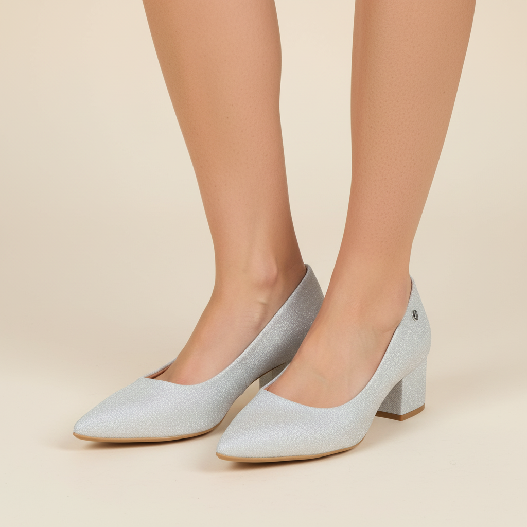 Taco Ancho Plateado Vizzano 34 / Plateado