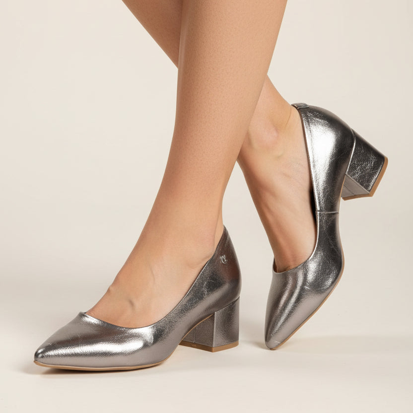 Zapato Taco Ancho Grafito Vizzano