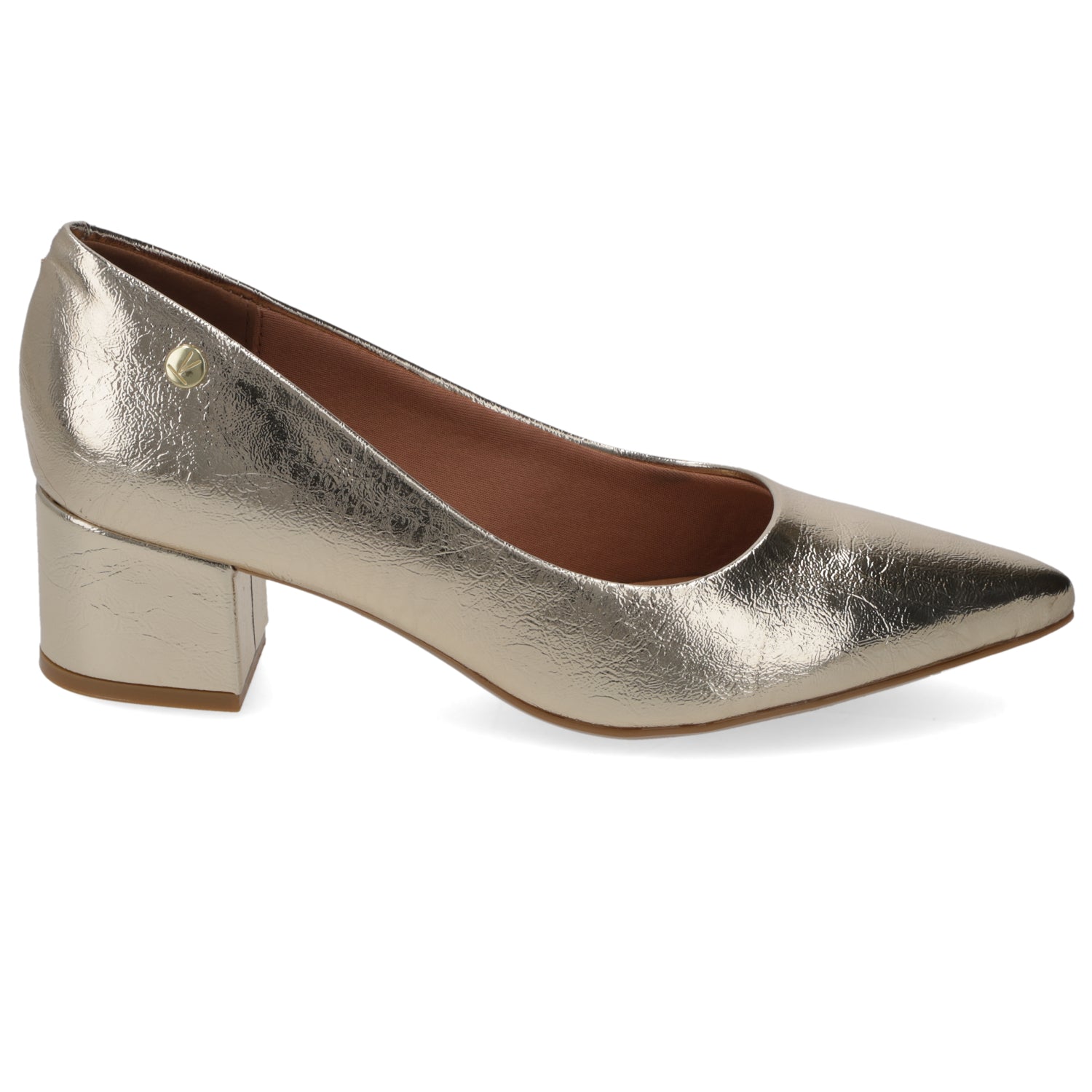 Zapato Taco Ancho Dorado Vizzano