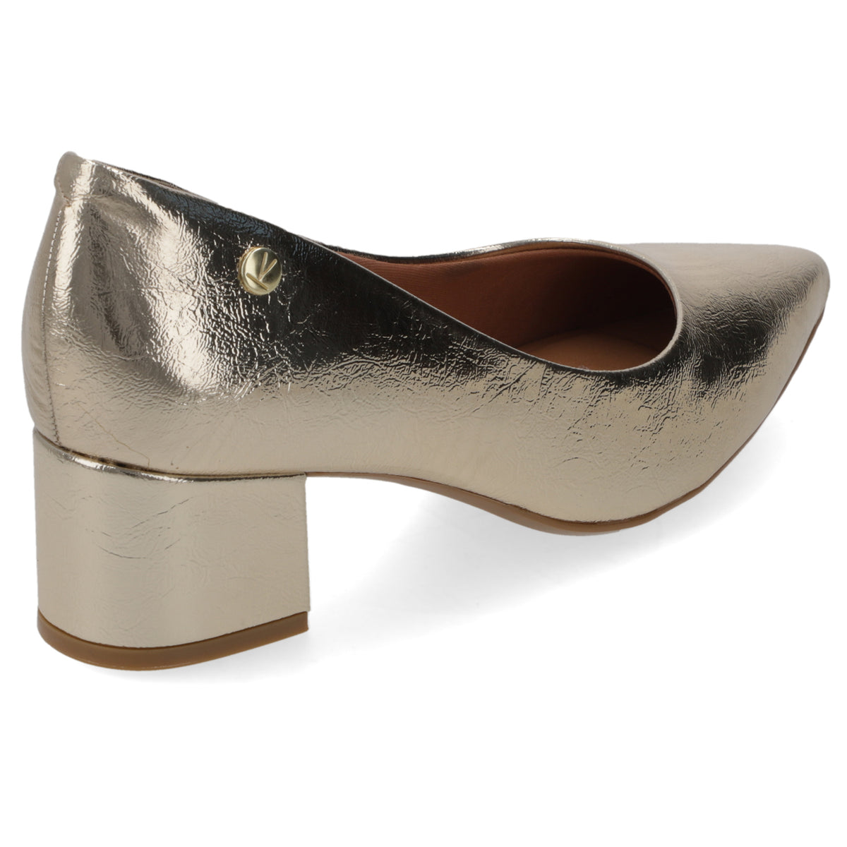 Zapato Taco Ancho Dorado Vizzano