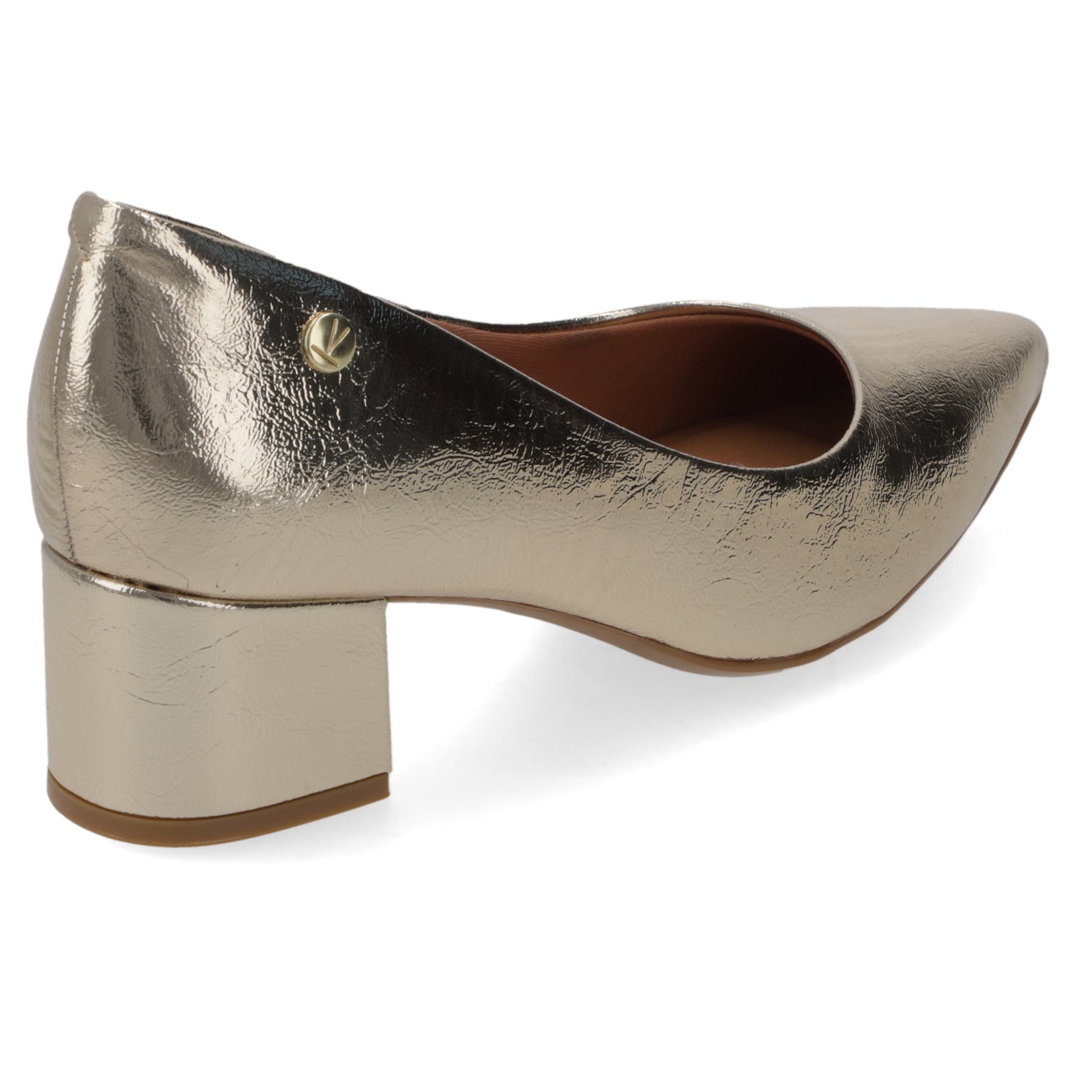 Zapato Taco Ancho Dorado Vizzano