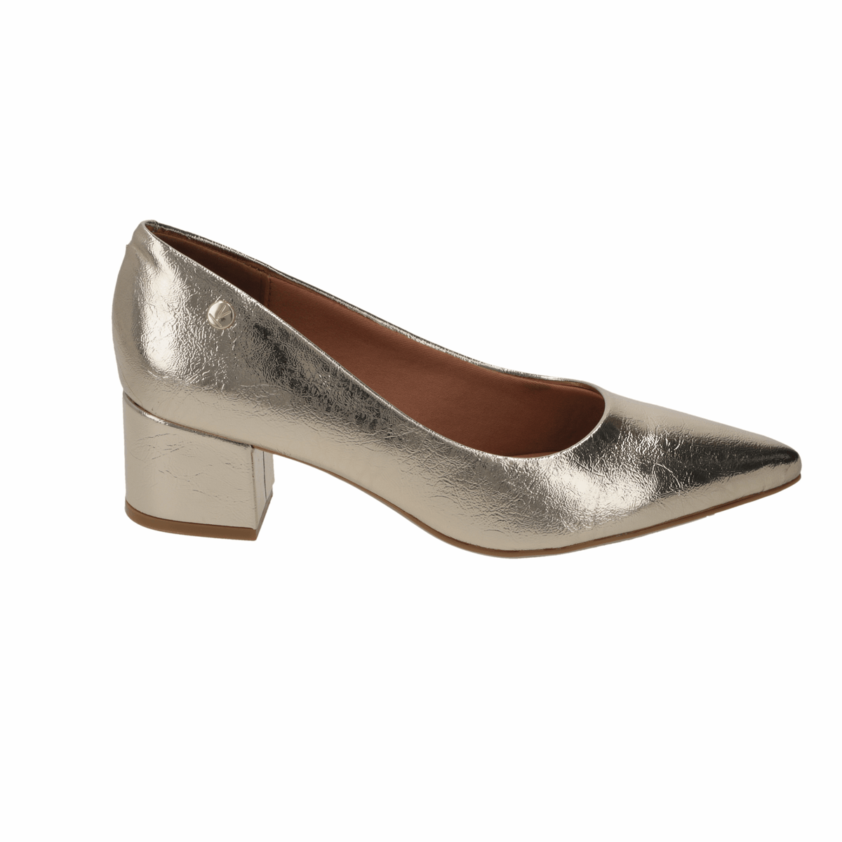 Zapato Taco Ancho Dorado Vizzano