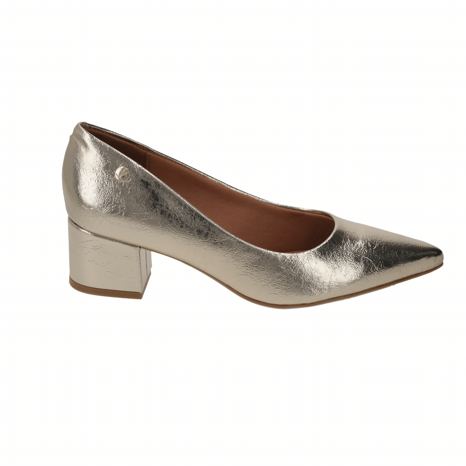 Zapato Taco Ancho Dorado Vizzano
