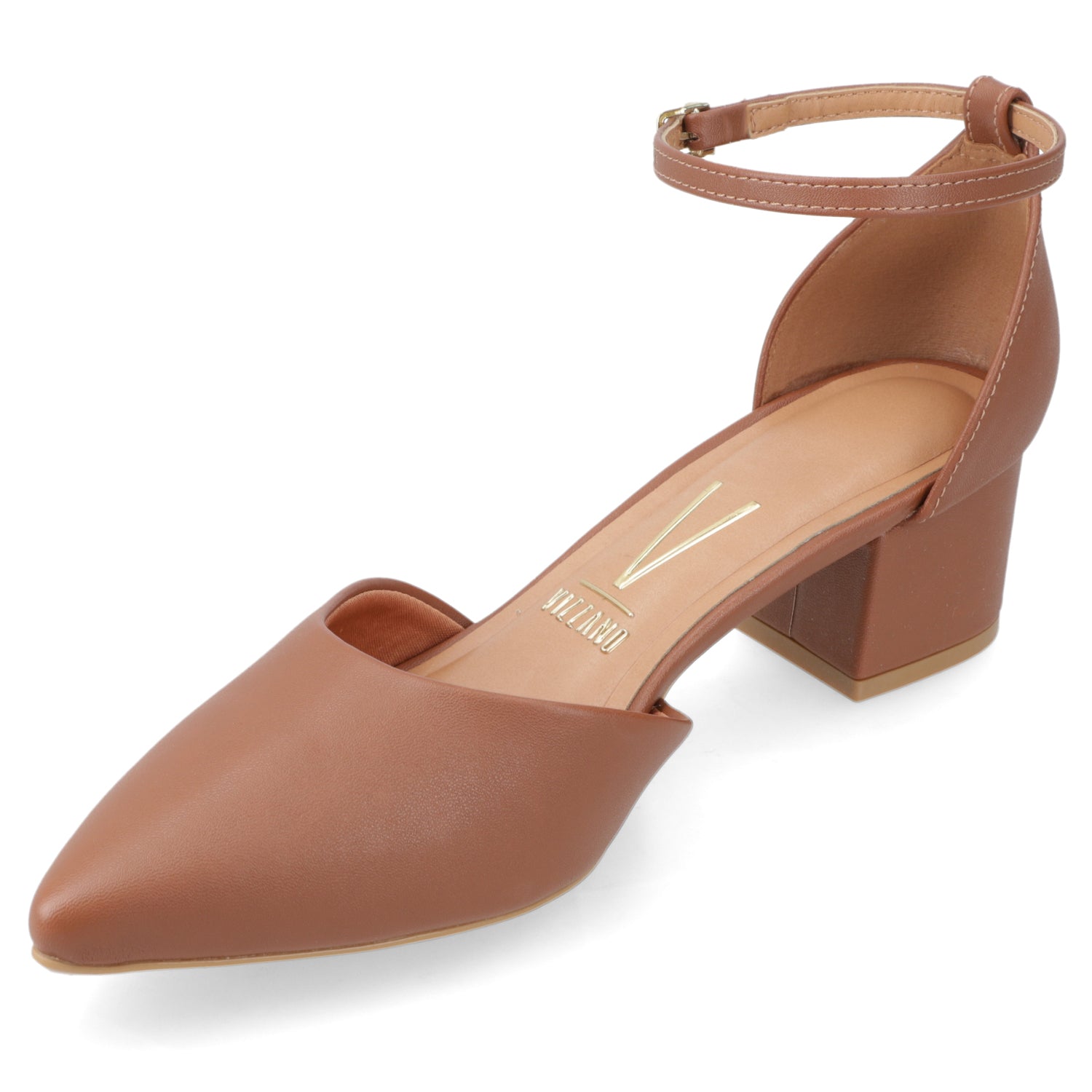 Zapato Taco Ancho Medio Café Vizzano Ecocuero 34 / Café