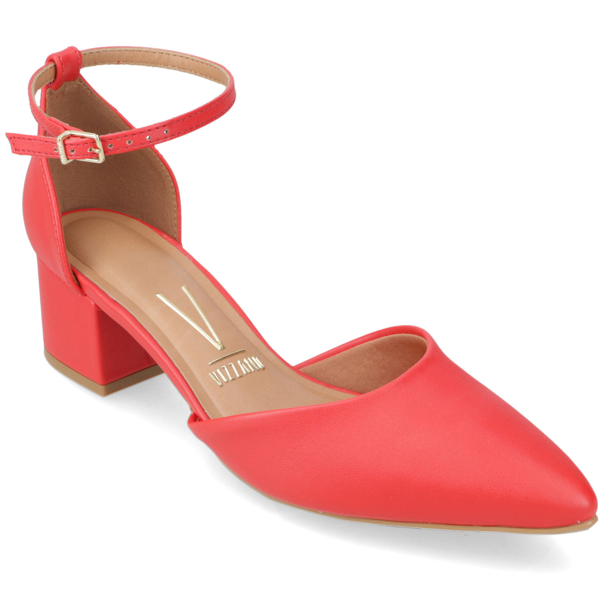 Zapato Taco Ancho Medio Rojo Vizzano Ecocuero 34 / Rojo