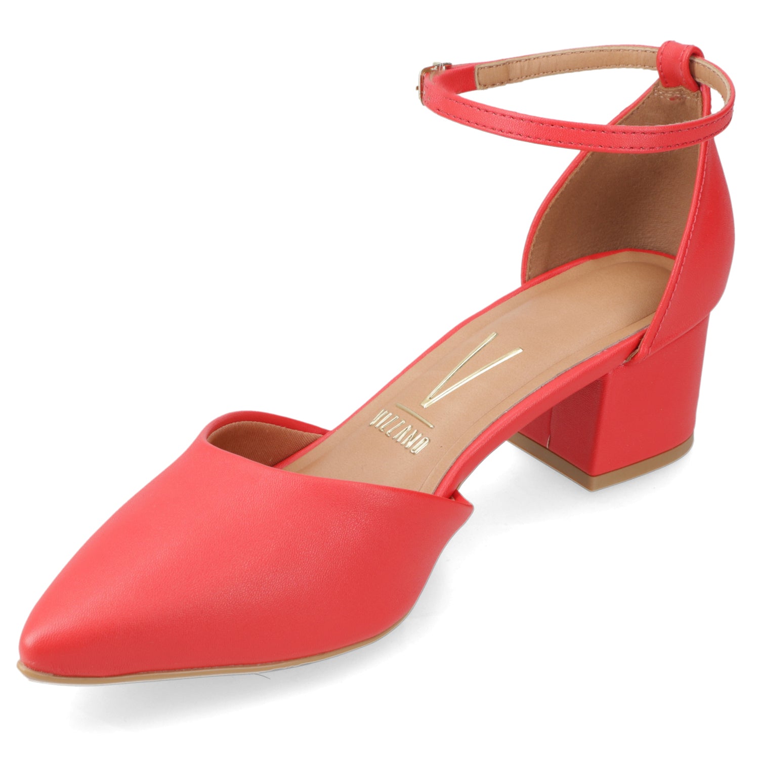 Zapato Taco Ancho Medio Rojo Vizzano Ecocuero 34 / Rojo