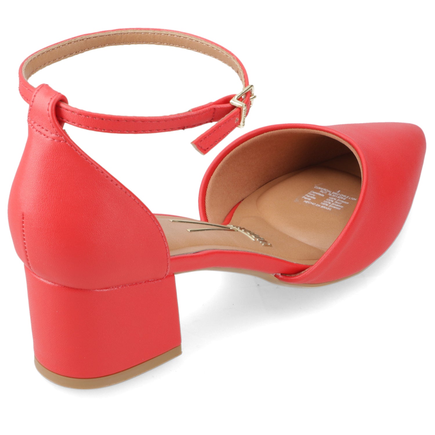 Zapato Taco Ancho Medio Rojo Vizzano Ecocuero 34 / Rojo