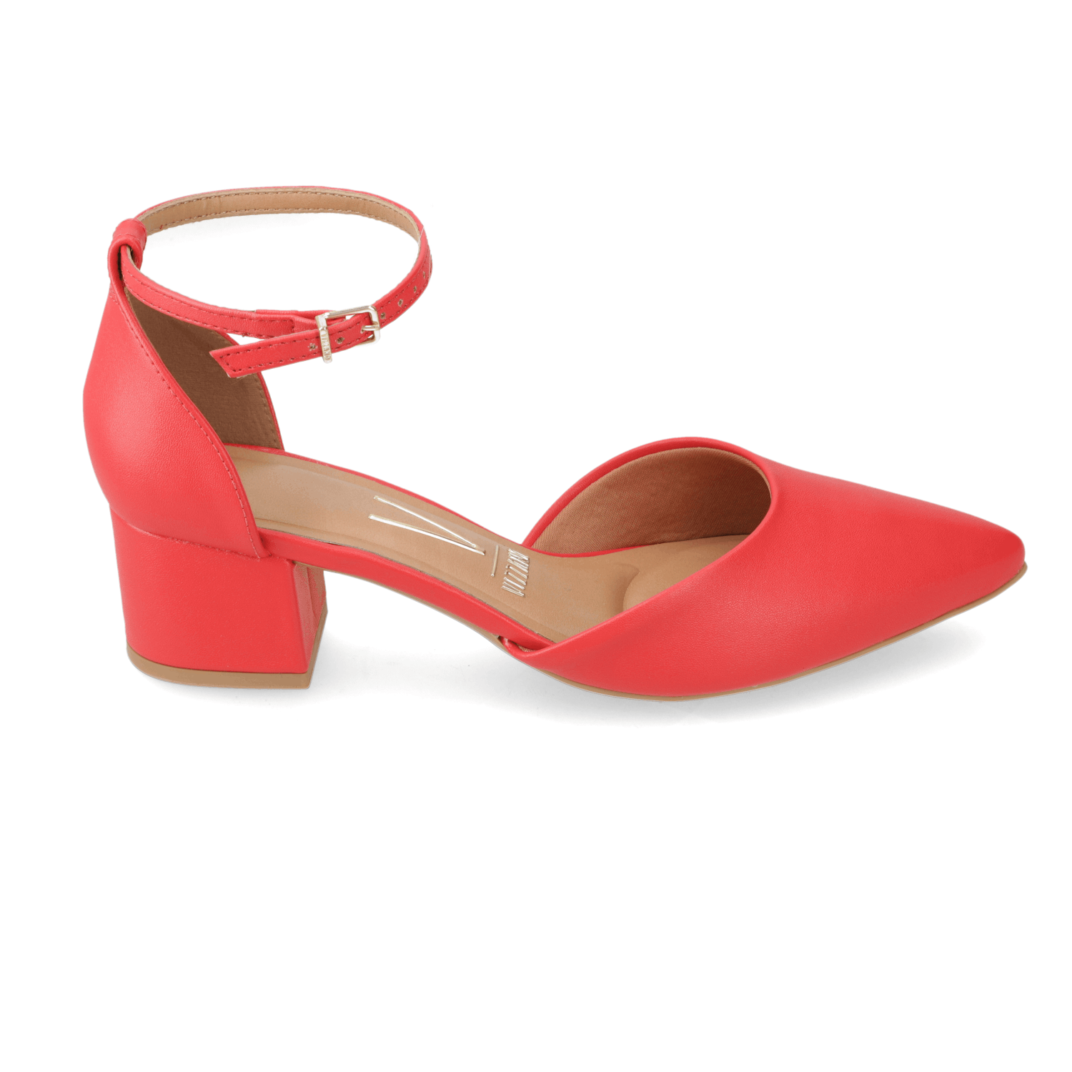 Zapato Taco Ancho Medio Rojo Vizzano Ecocuero 34 / Rojo