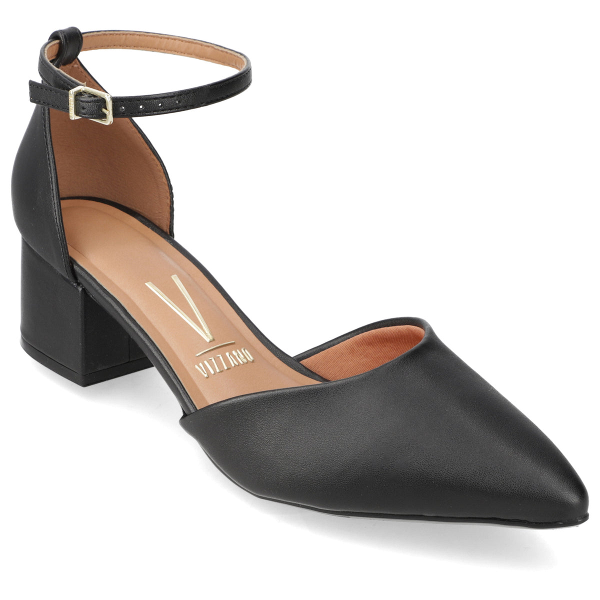 Zapato Taco Ancho Medio Negro Vizzano Ecocuero 35 / Negro