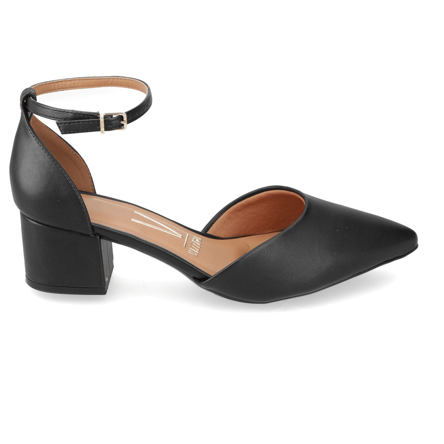 Zapato Taco Ancho Medio Negro Vizzano Ecocuero 35 / Negro