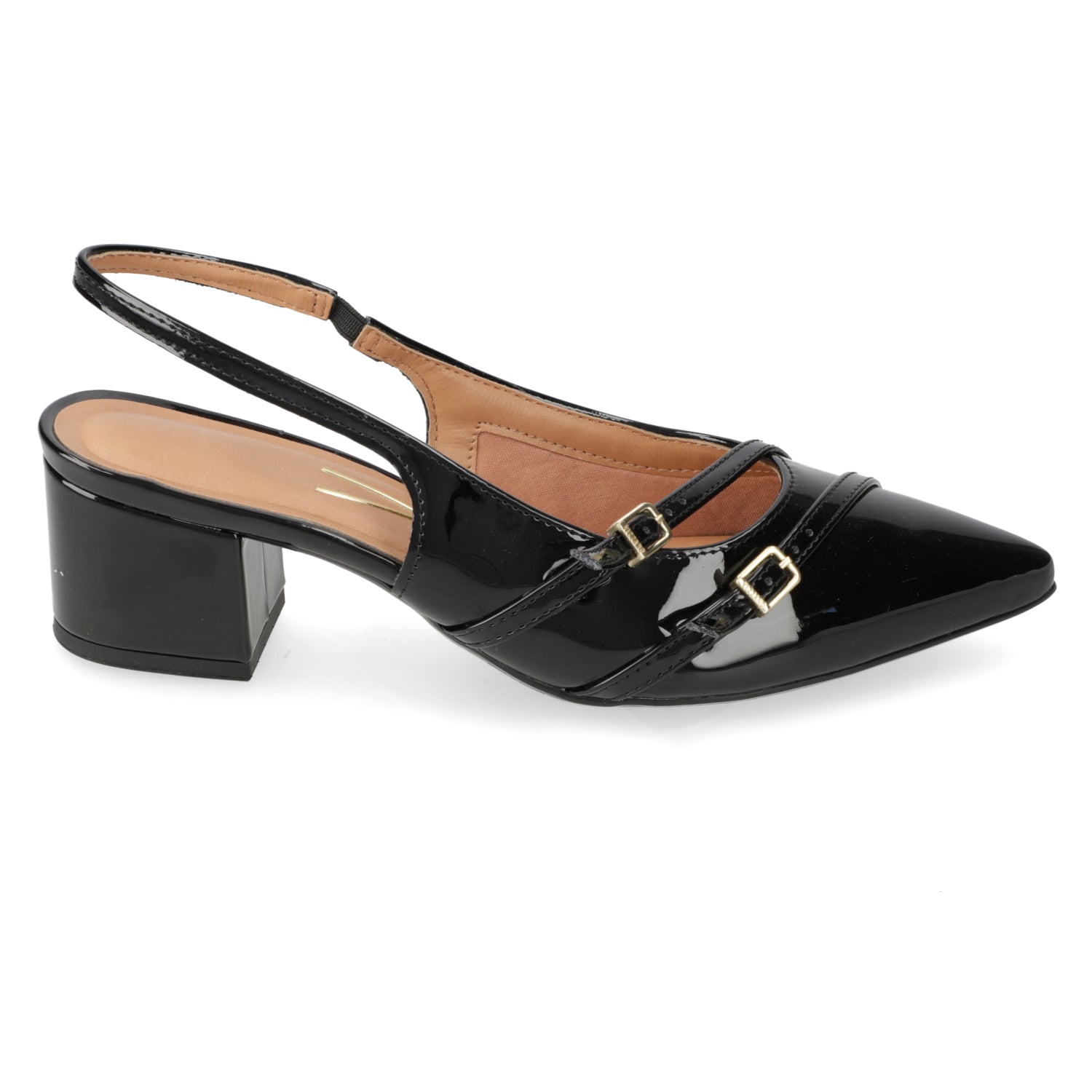 Taco Cuadrado Efecto Charol 35 / Negro