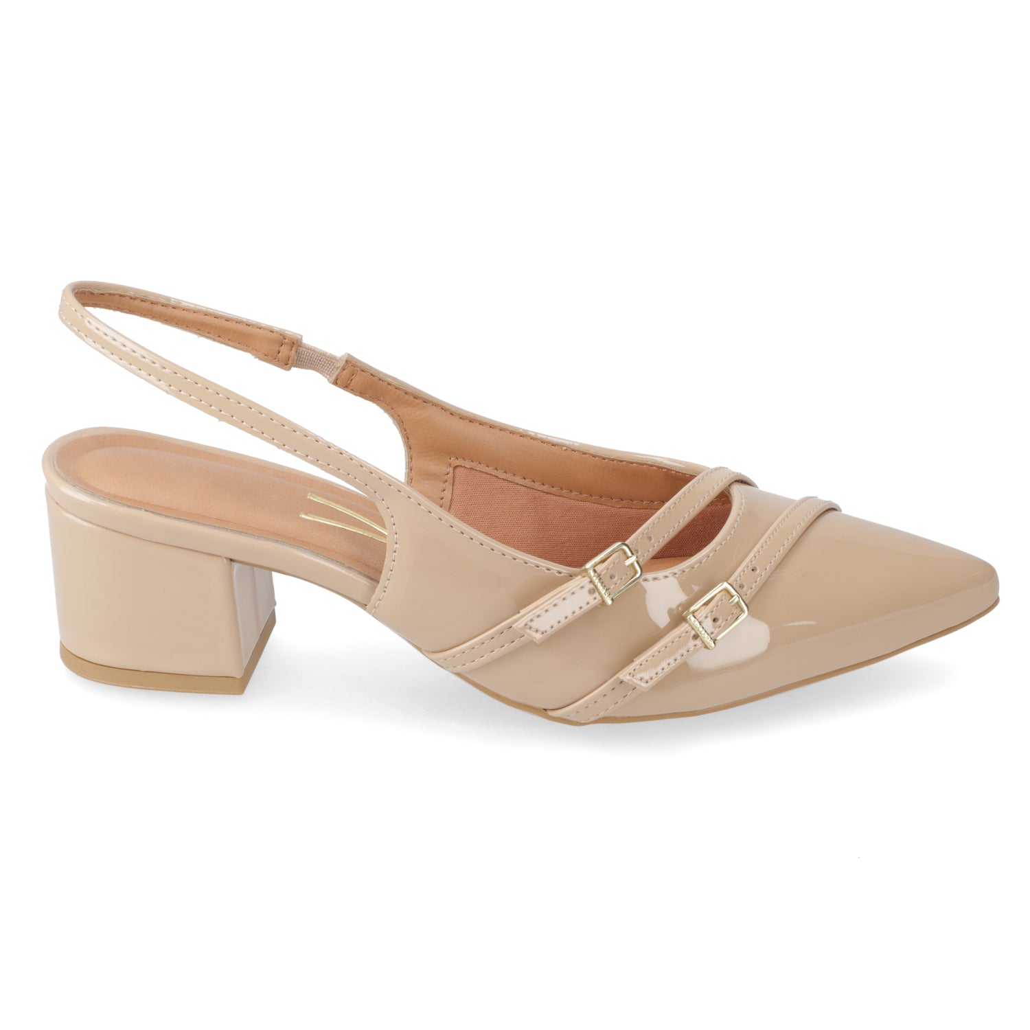 Taco Cuadrado Efecto Charol 35 / Beige