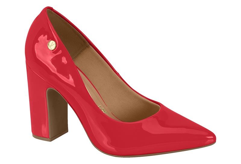 Taco Cuadrado Efecto Charol Rojo 35 / Rojo