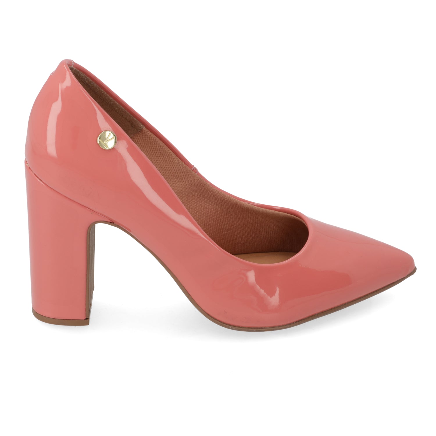 Zapato Taco Cuadrado Vizzano Efecto Charol Rosado 34 / Rosado