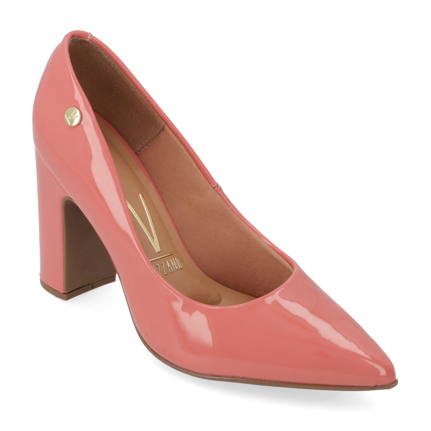 Zapato Taco Cuadrado Vizzano Efecto Charol Rosado 34 / Rosado