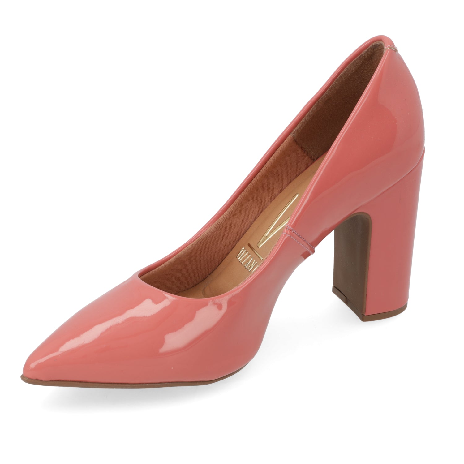 Zapato Taco Cuadrado Vizzano Efecto Charol Rosado
