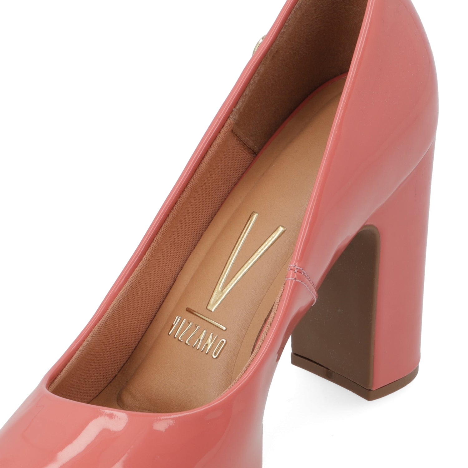Zapato Taco Cuadrado Vizzano Efecto Charol Rosado