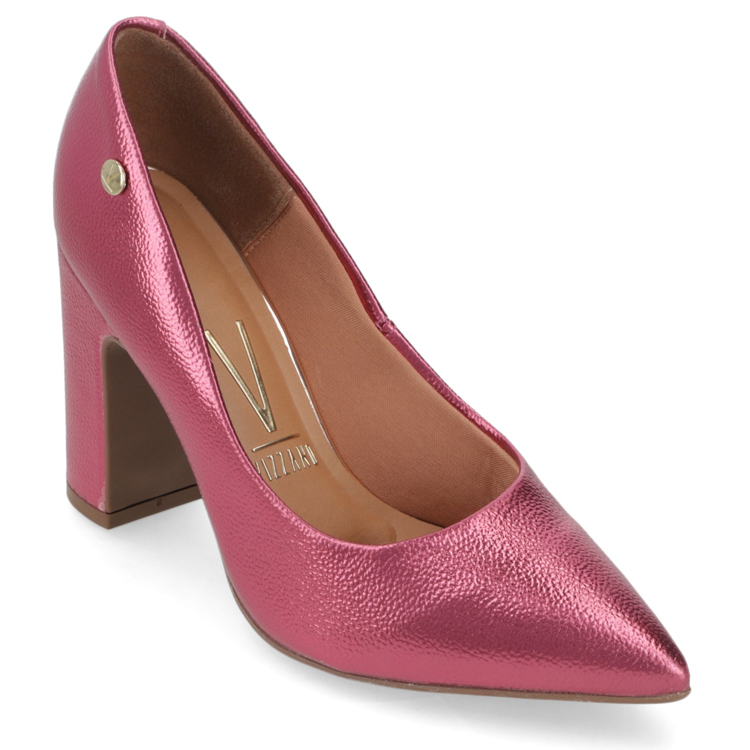 Zapato Taco Ancho Vizzano Metalizados Rosado