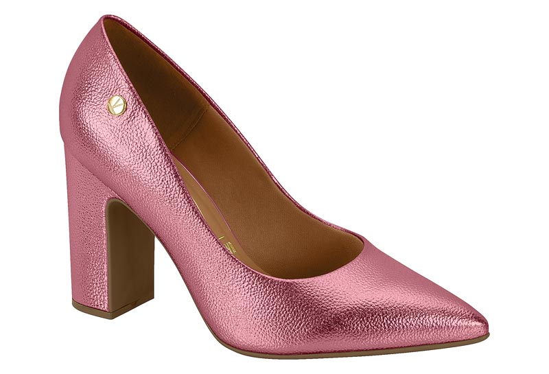 Zapato Taco Cuadrado Vizzano Metalizados Rosado 34 / Rose Gold