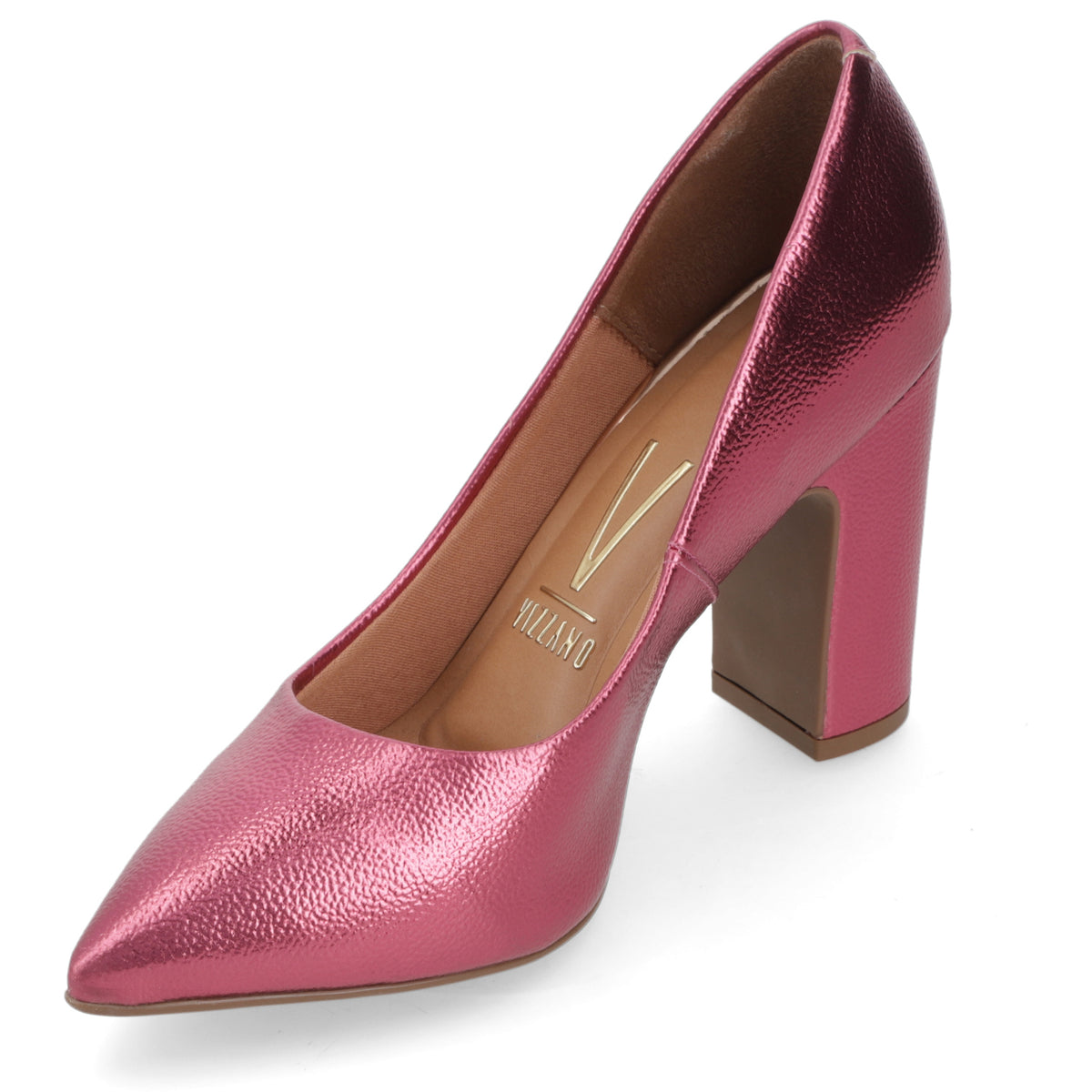 Zapato Taco Ancho Vizzano Metalizados Rosado