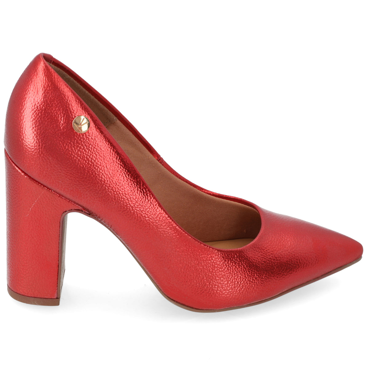 Zapato Taco Ancho Vizzano Metalizados Rojo