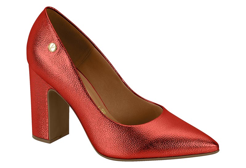 Zapato Taco Cuadrado Vizzano Metalizados Rojo 34 / Rojo