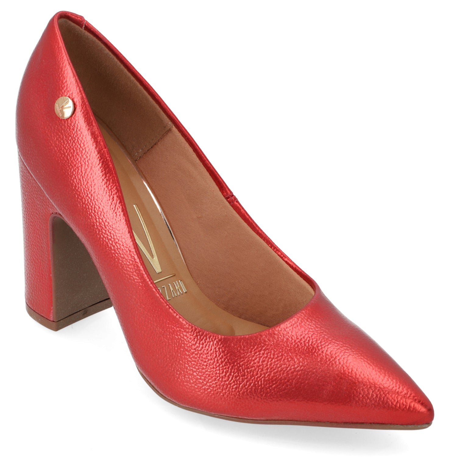 Zapato Taco Ancho Vizzano Metalizados Rojo