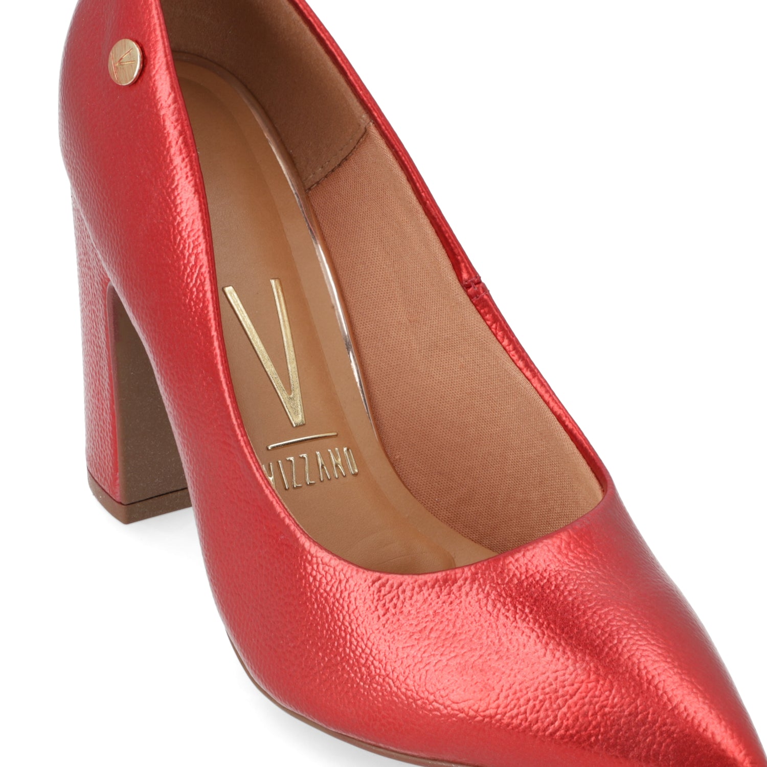 Zapato Taco Ancho Vizzano Metalizados Rojo
