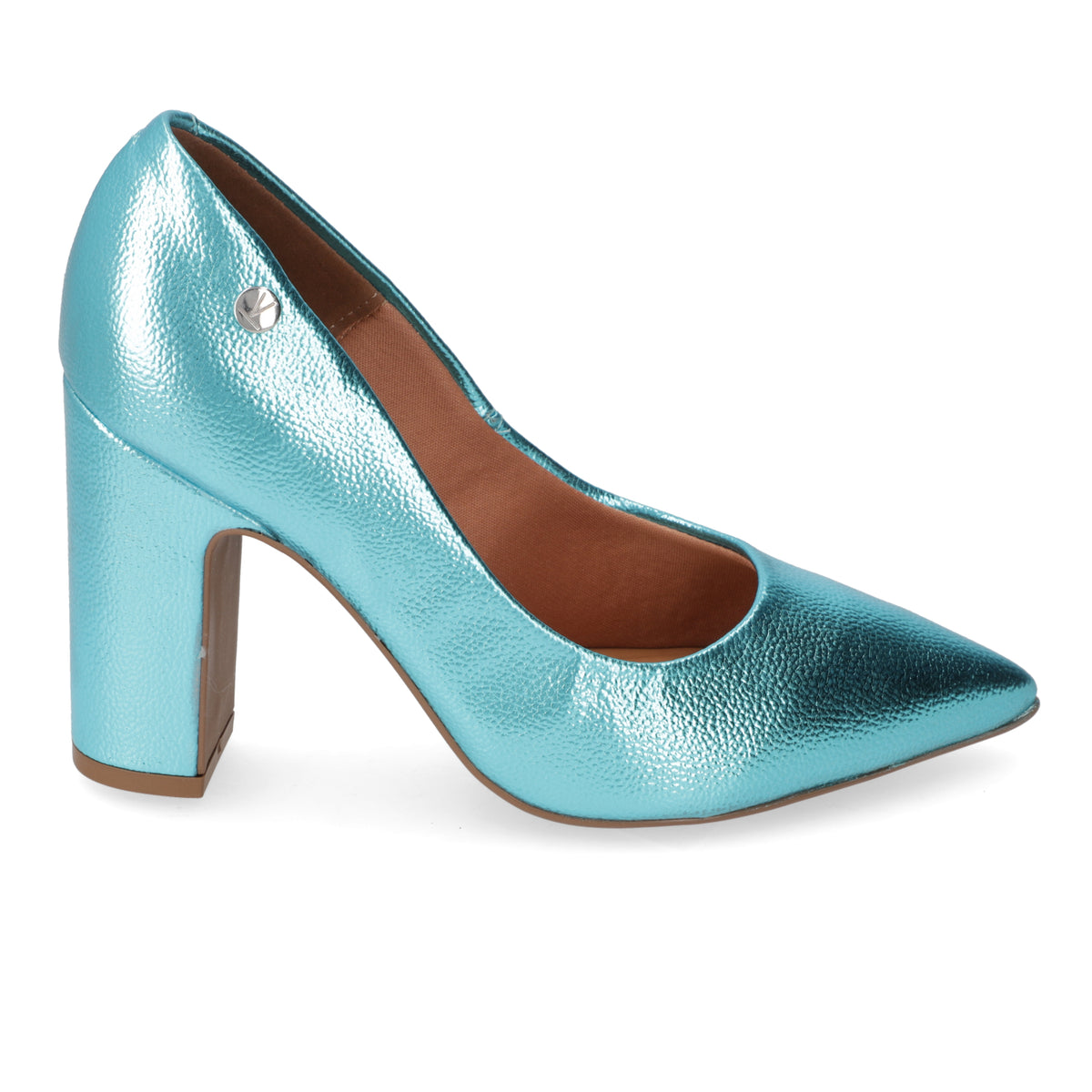 Zapato Taco Ancho Vizzano Metalizados Turquesa