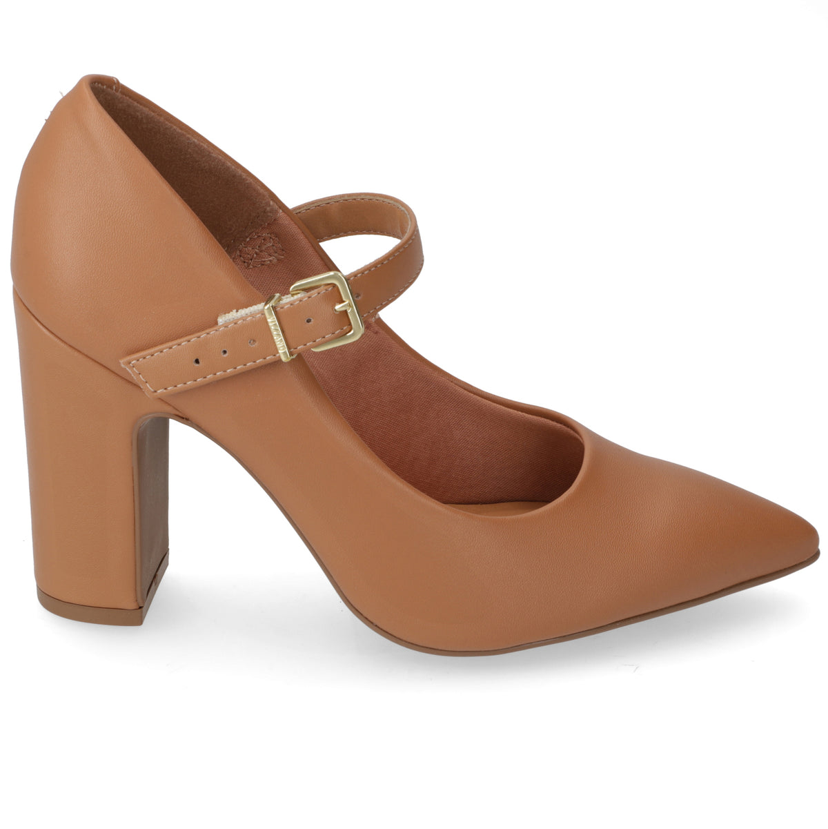 Zapato Taco Ancho Vizzano Camel
