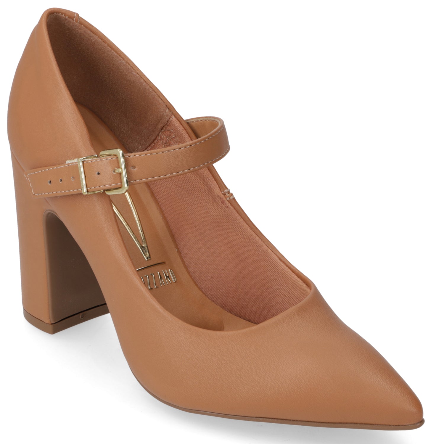 Zapato Taco Ancho Vizzano Camel