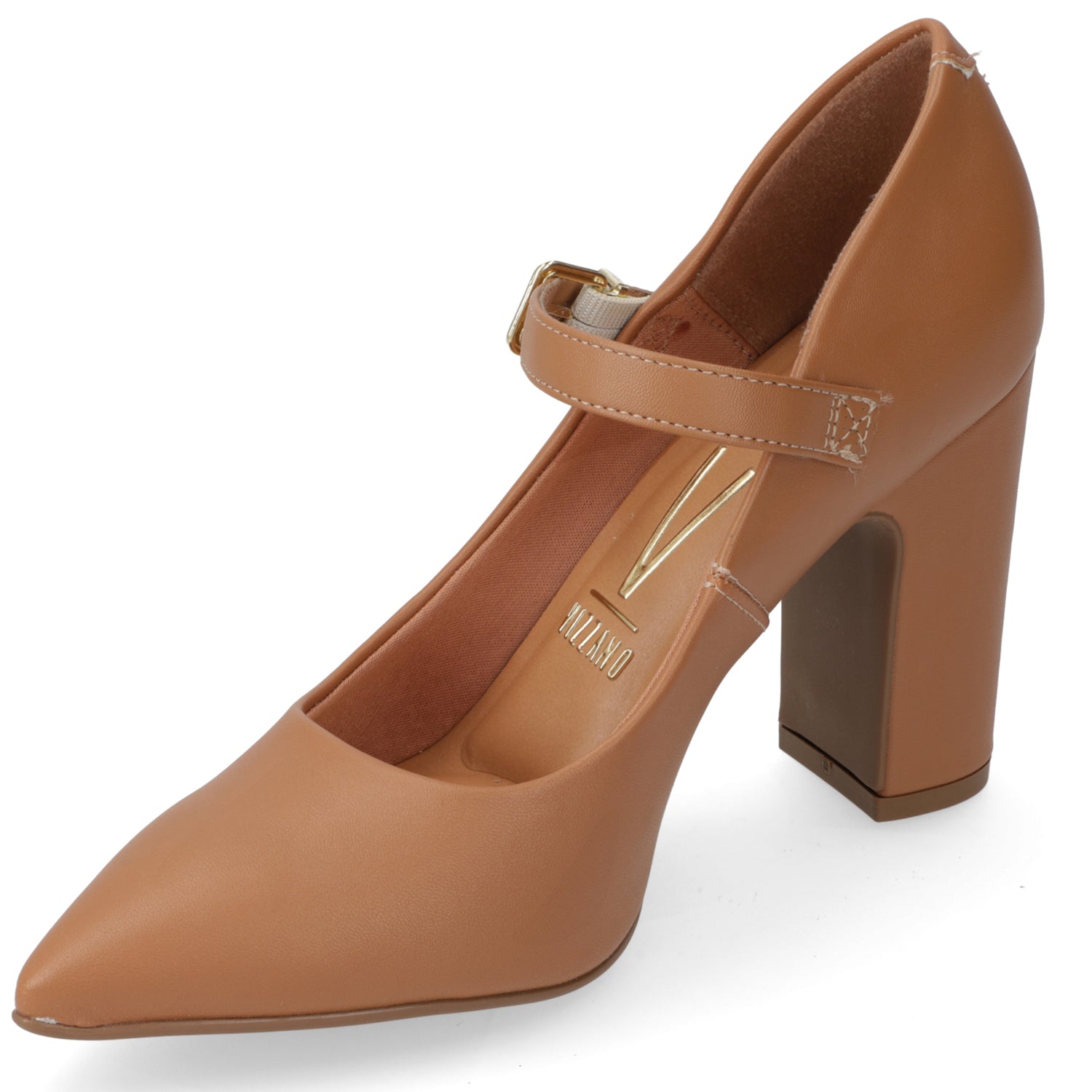 Zapato Taco Ancho Vizzano Camel