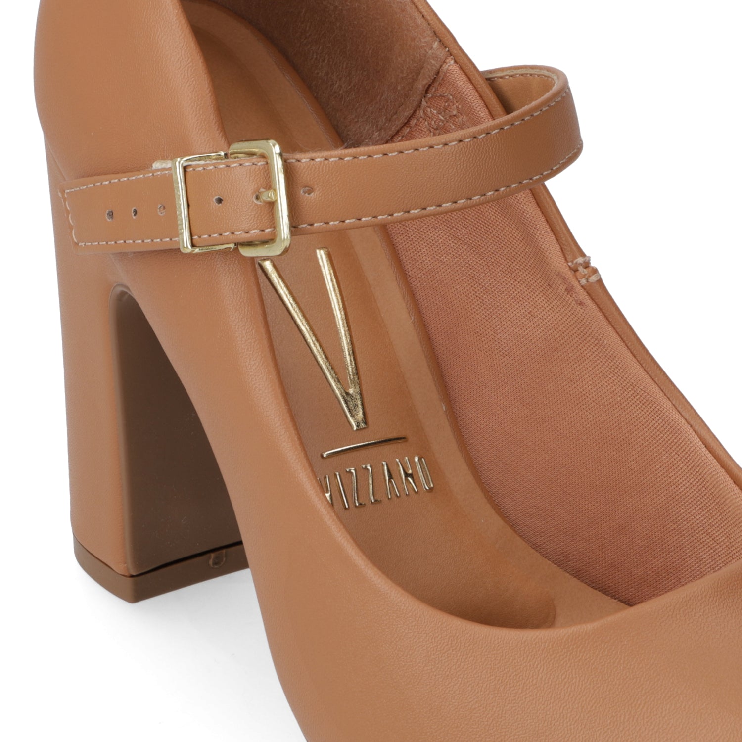 Zapato Taco Ancho Vizzano Camel