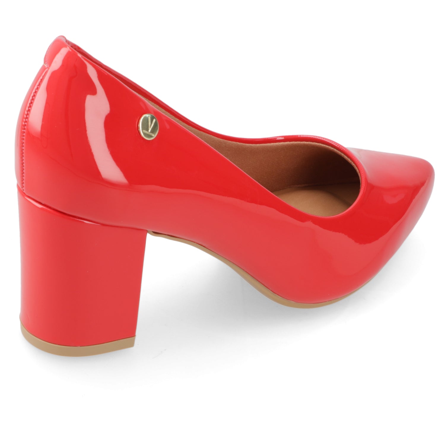 Zapato Taco Ancho Medio Rojo Vizzano Efecto Charol 34 / Rojo