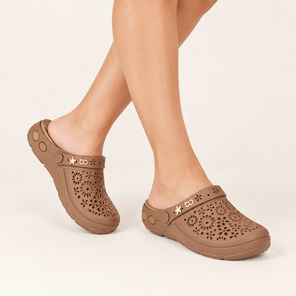 Zueco Clog Mujer Nellie Café Boaonda