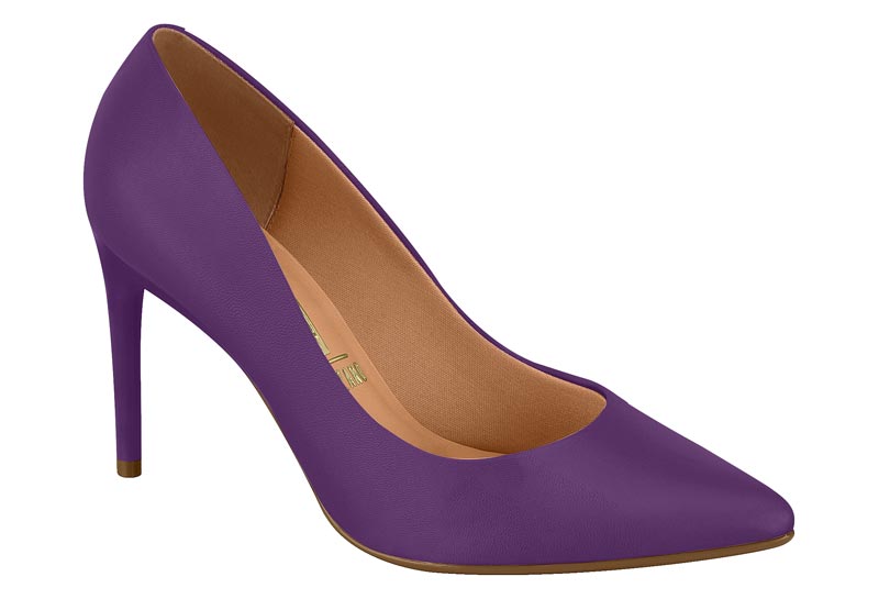 Stiletto Taco Aguja EcoCuero Morado 34 / Violeta
