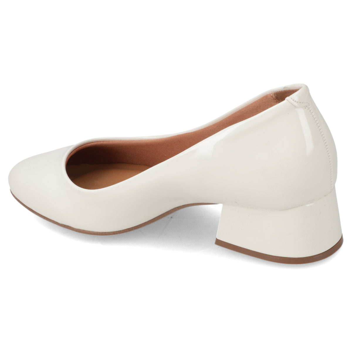 Zapato Taco Ancho Vizzano Efecto Charol Blanco