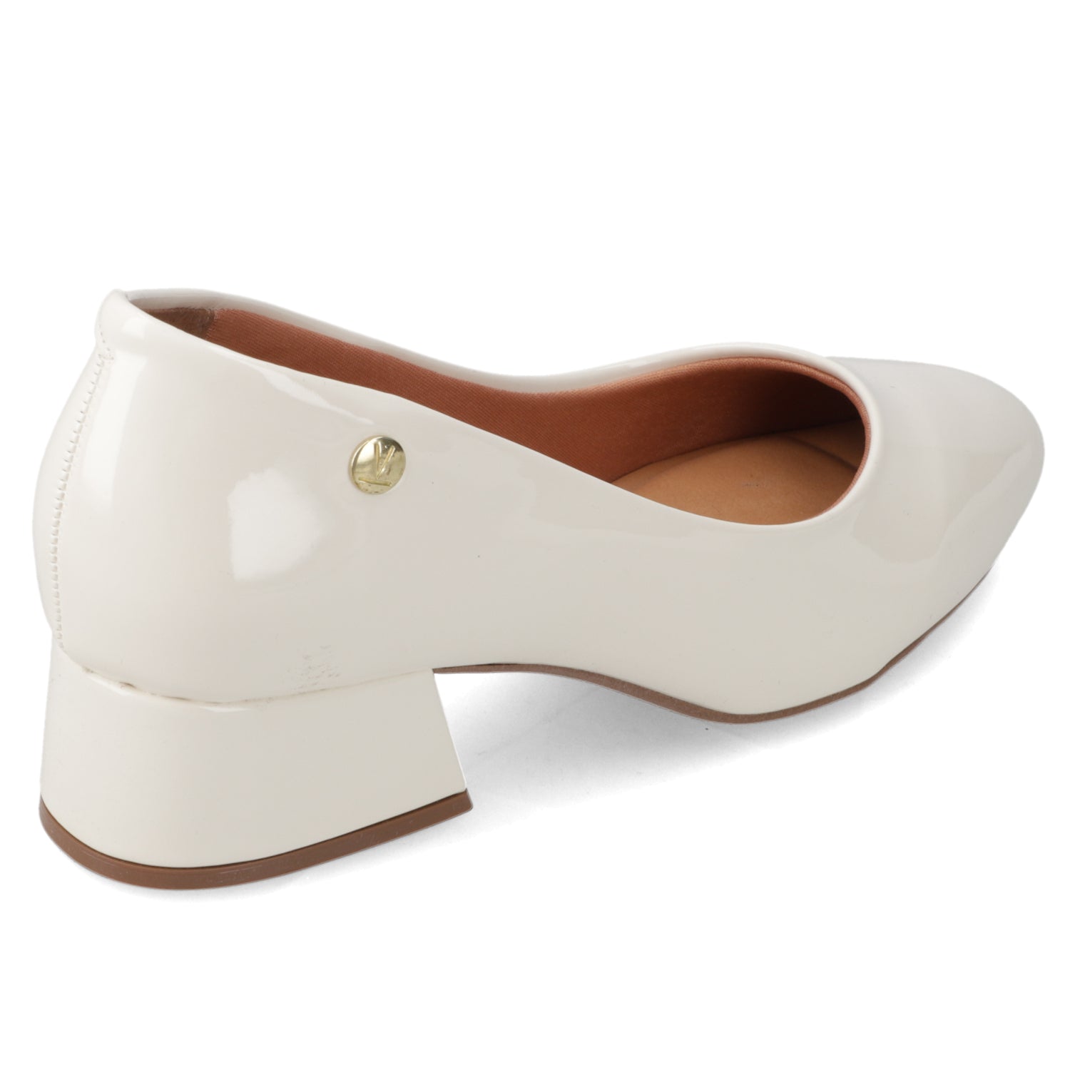 Zapato Taco Ancho Vizzano Efecto Charol Blanco