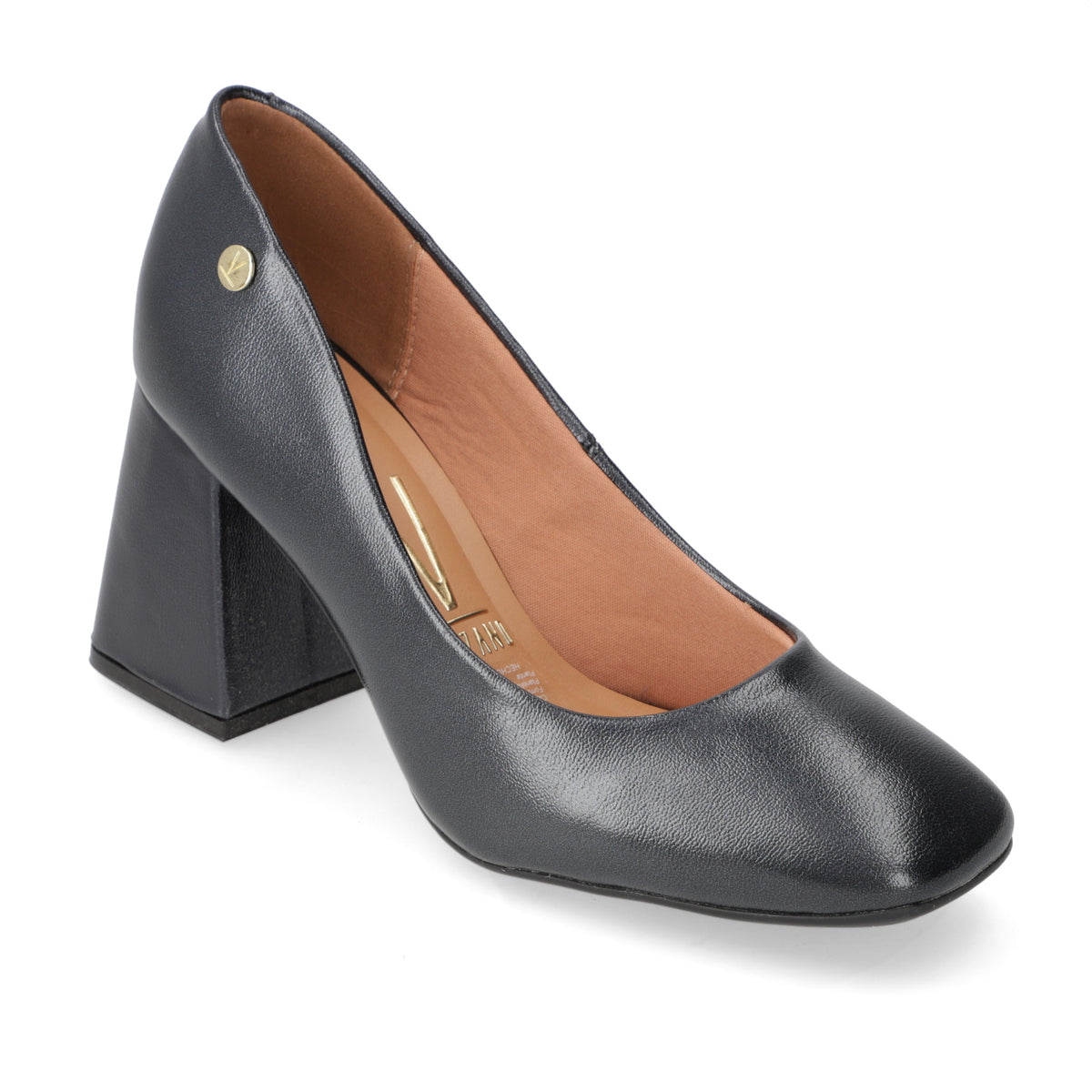 Zapato Taco Ancho Vizzano Metalizados Negro