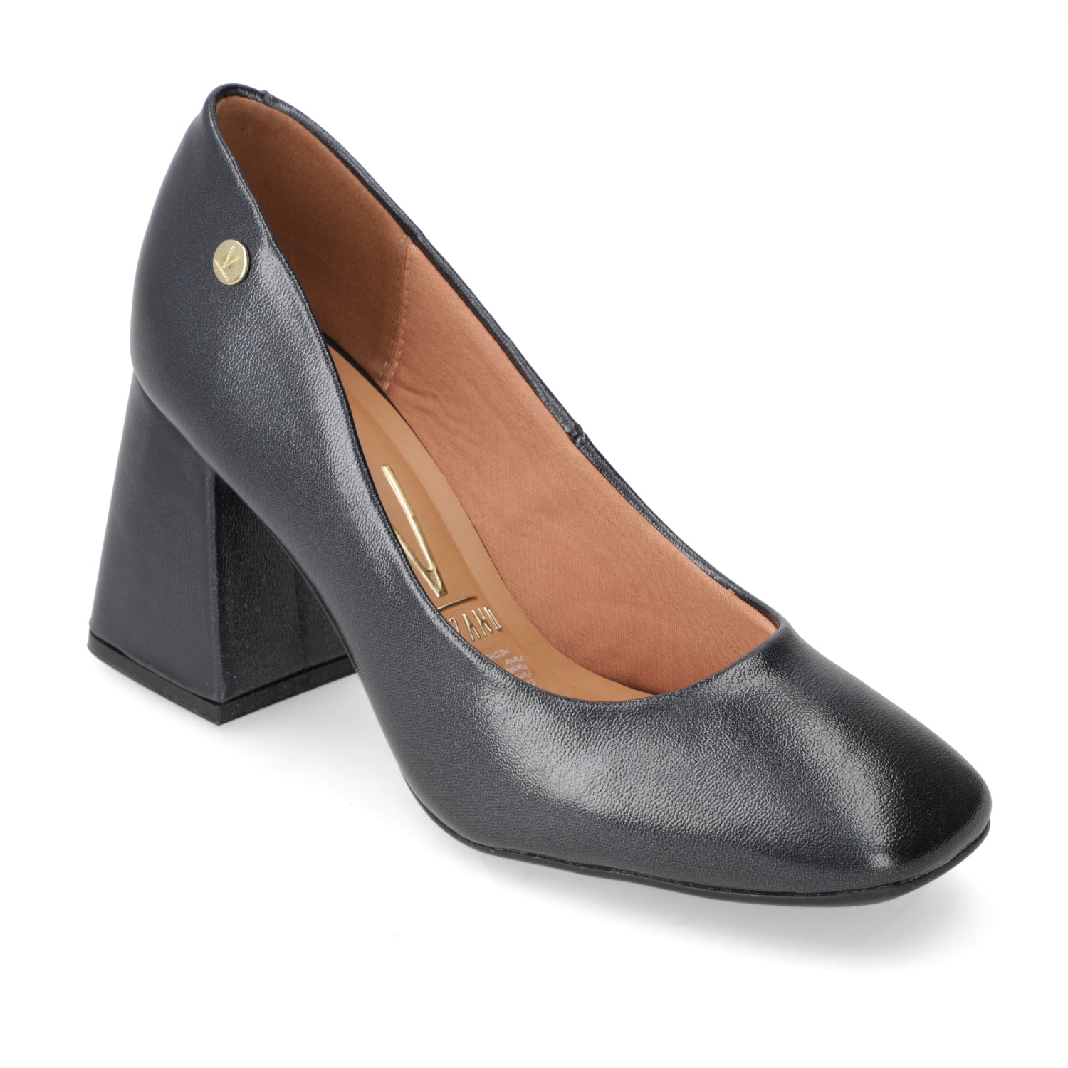 Zapato Taco Ancho Vizzano Metalizados Negro