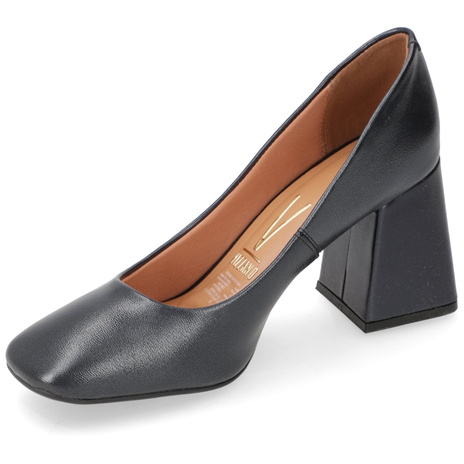 Zapato Taco Ancho Vizzano Metalizados Negro